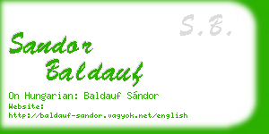 sandor baldauf business card